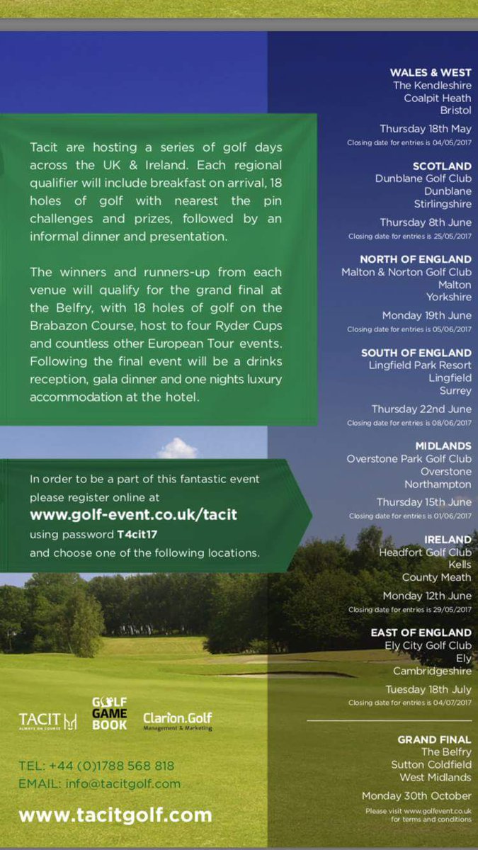 tacitgolfcomp's tweet photo. Tacit Golf pairs competition for assistant greenkeepers and club manager or Committee members. Register at https://t.co/VKWBp71DpY https://t.co/hnnr4JHOVH