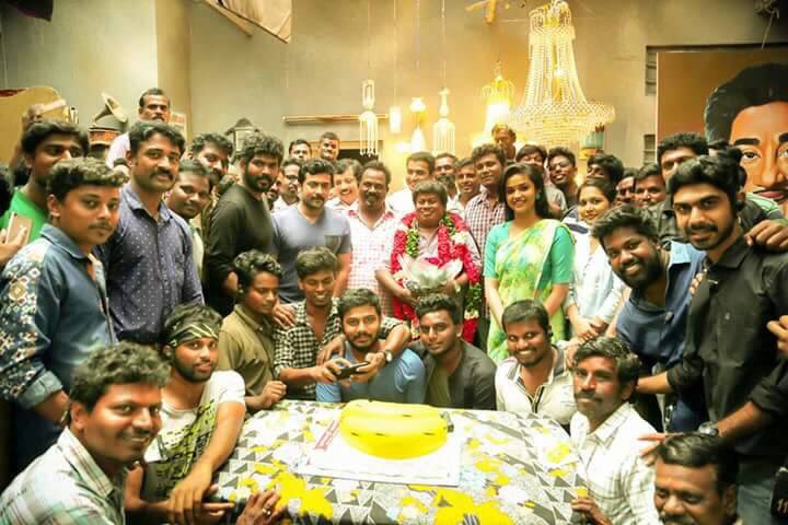 #ThaanaaSerndhaKoottam team selfie during #Senthil sir bday ! @Suriya_offl @KeerthyOfficial @VigneshShivN @anirudhofficial @StudioGreen2