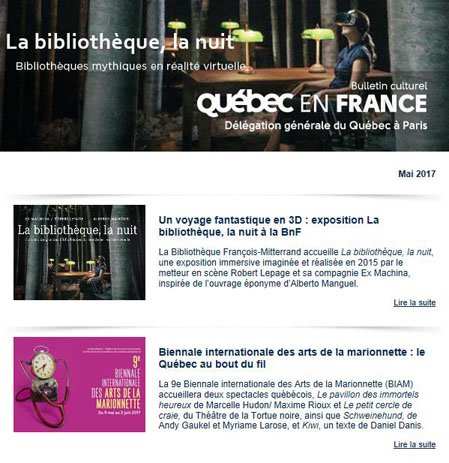 Le #BulletinDGQP vous propose quelques-unes des activités culturelles qbcoises sur le territoire #Fr. Disponible sur bit.ly/2p0f3Ps