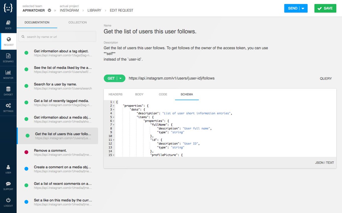 Apiwatcher's tweet photo. 03/17 Update: Rest client UI improvements: better query string handling, a new doc preview. Doc synchronization with request library. https://t.co/mGqGSlutLp