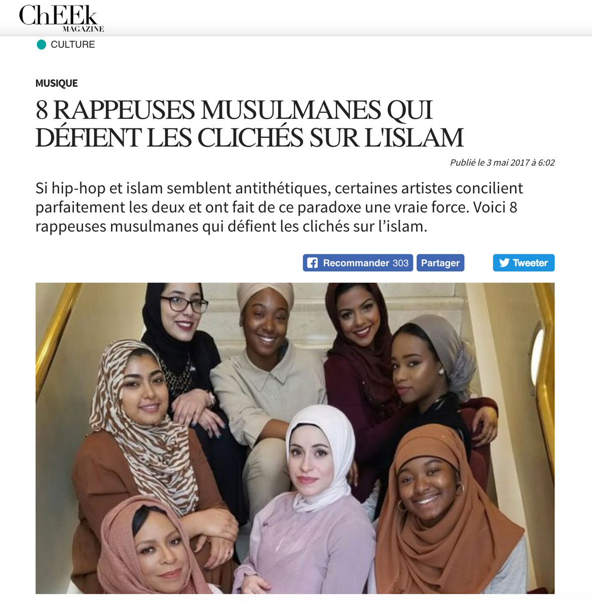 8 #rappeuses #musulmanes qui défient ls clichés sur l'#islam, article de <a href="/madame_rap/">Madame Rap</a> ds <a href="/MagazineCheek/">Cheek</a>! bit.ly/2pbB6yT #rap #femmes