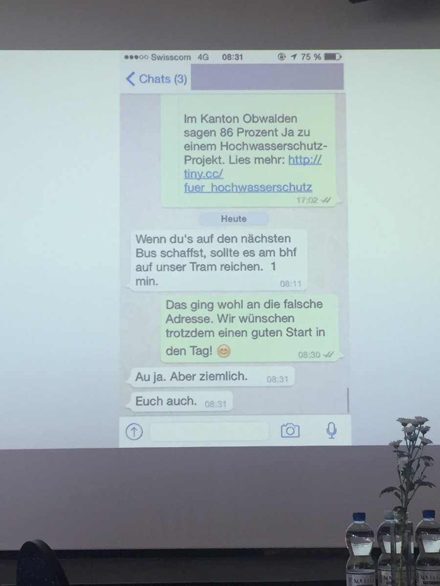 _johanni's tweet photo. @SRF beweist, dass @WhatsApp ein sehr persönliches #kommunikationsmittel ist #MoMaKo17 #whatsapp #chatbot https://t.co/S1LCzBpxmb