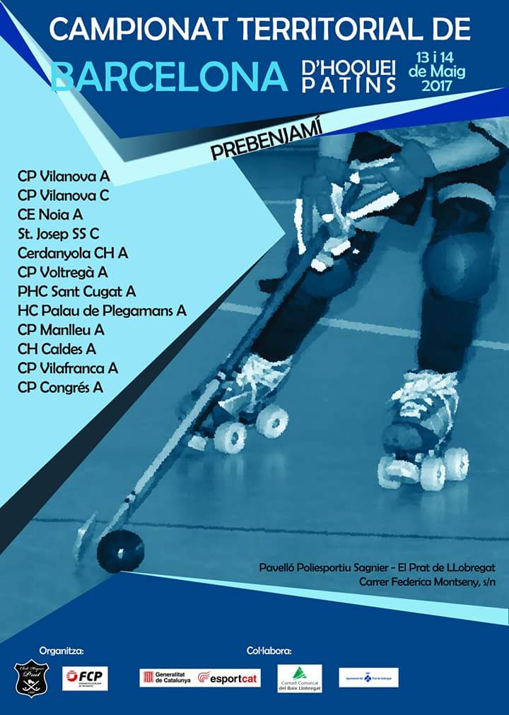 El Club Hoquei Prat, seu organitazadora del Campionat de Barcelona d'Hoquei patins en la categoria Prebenjamí.