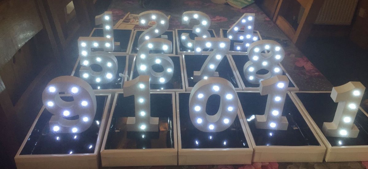 _Smiling_Faces's tweet photo. Wedding table numbers all ready for this brides wedding! Such a good idea. Light up numbers now just £5.99!
https://t.co/ABMOGfrrKS https://t.co/GF0pK9HtKw