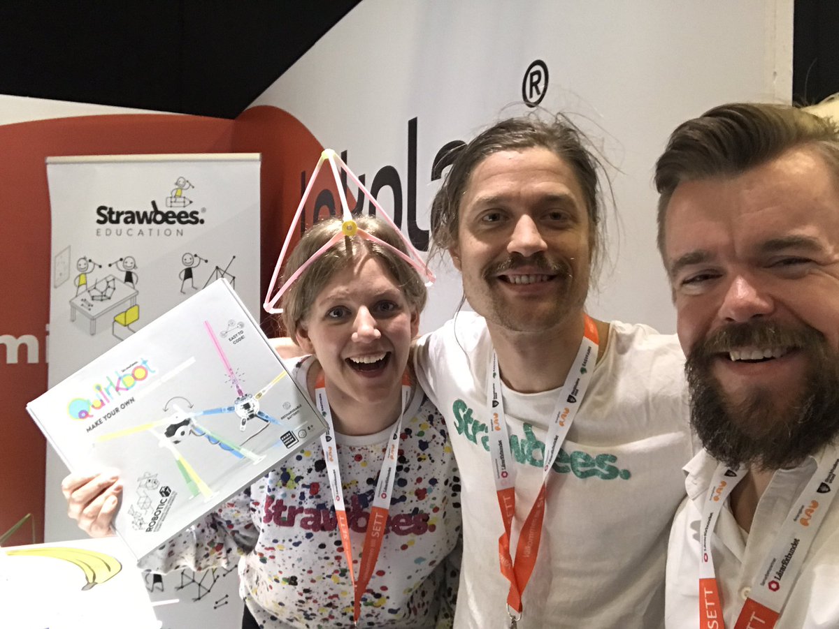 The crazy people from <a href="/strawbees/">Strawbees</a> and <a href="/quirkbot/">QuirkBot</a> at #sett2017! #edtech