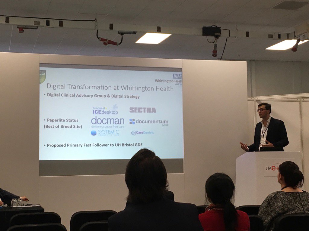 tara_donnelly1's tweet photo. Cracking presentation on digital journey @WhitHealth #SamBarclay excellent idea junior Dr CCIO @DHealthLDN #EHWK17 https://t.co/UsKxHaA2AH