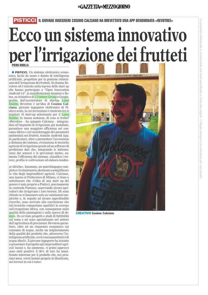 LVentureGroup's tweet photo. Da #AndroidFactory con @EnLabs e @googleitalia arriva @Revotree_Agtech la #startup innovativa per l'irrigazione dei frutteti https://t.co/15OrLYuTGG