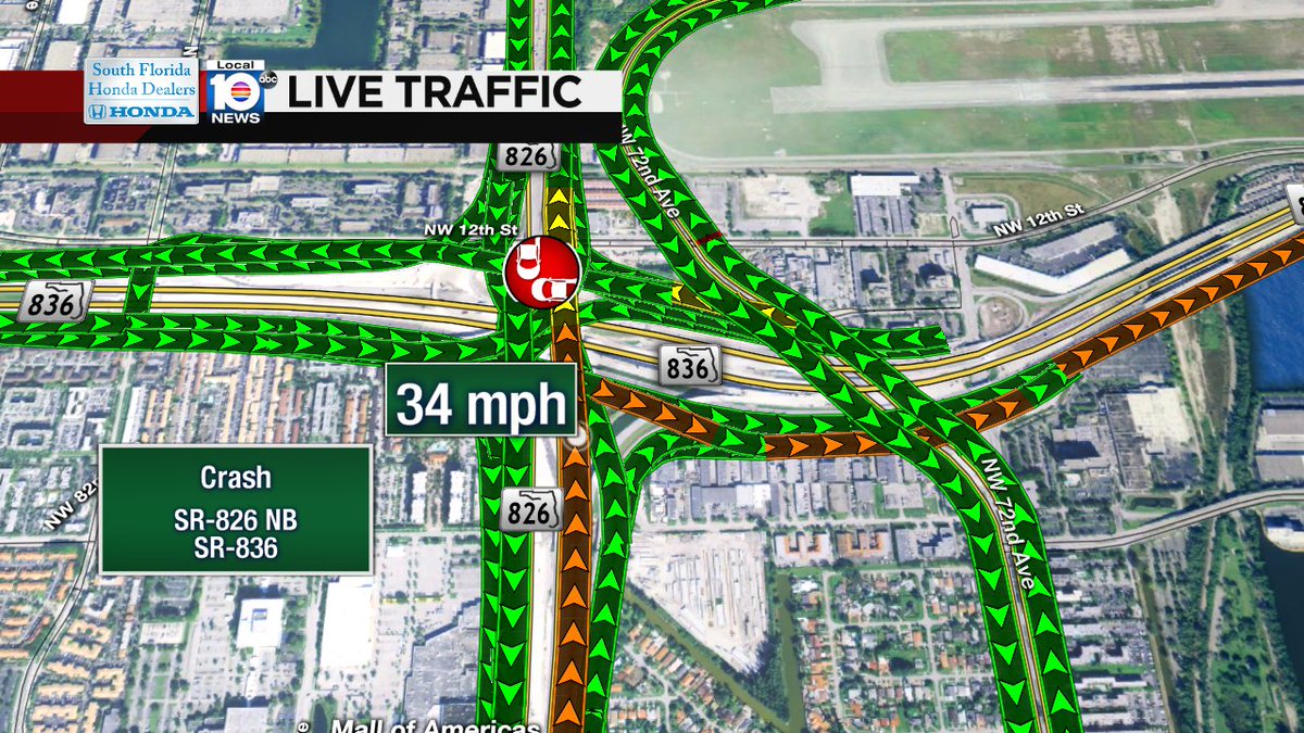 Crash on SR-826 NB at SR-836 #traffic https://t.co/uczfERDPkP