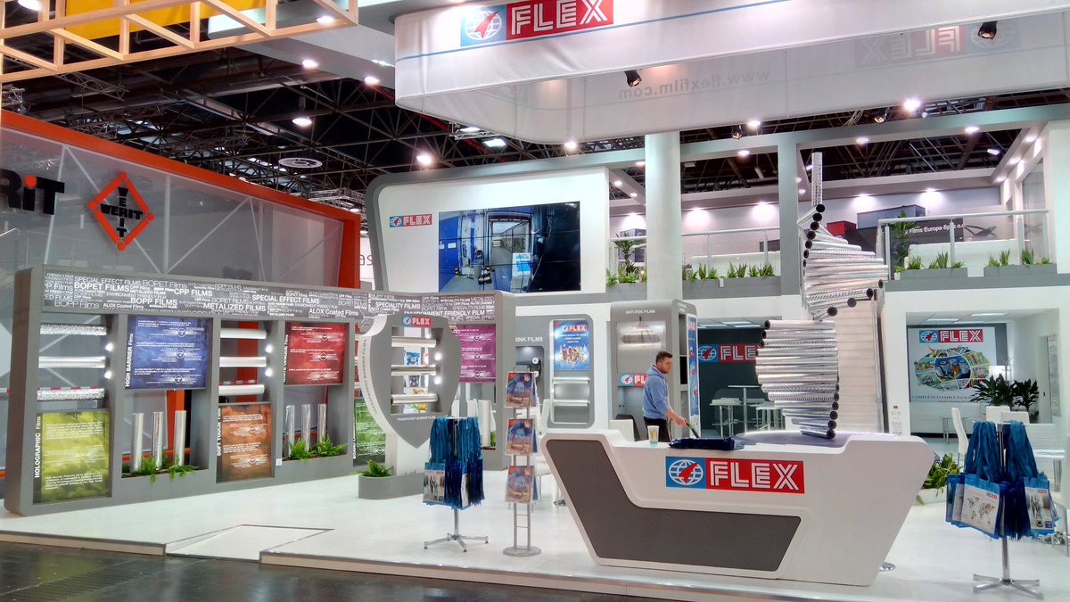 booth_construct's tweet image. Flex successfully unveils its innovation at Interpack 2017 with a flawless trade show stand. #interpack17 #event #tradeshow @interpack2017
