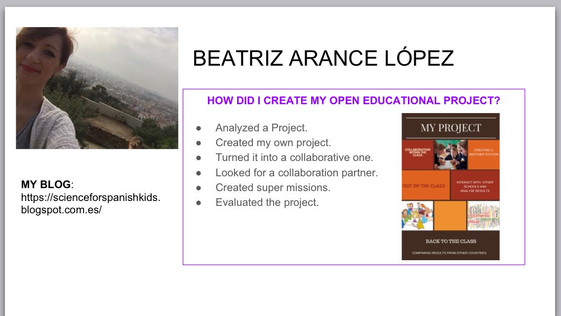 BeaArLo's tweet photo. Today my class and I have a Live Conference on Open Educational Projects!!! #ictclil_urjc #moodlemooc10 https://t.co/kBFi9O84mS