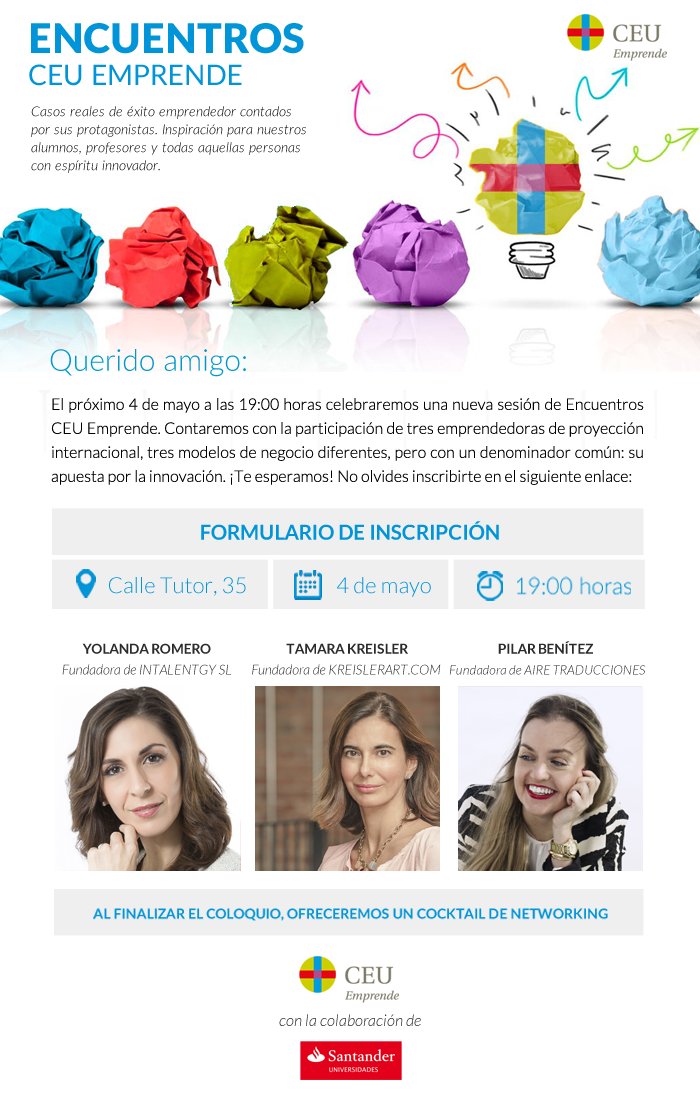 Aire_Trad's tweet photo. ¡Acordaos! Os esperamos hoy en #CEUEmprende https://t.co/oTf5SfM1lh