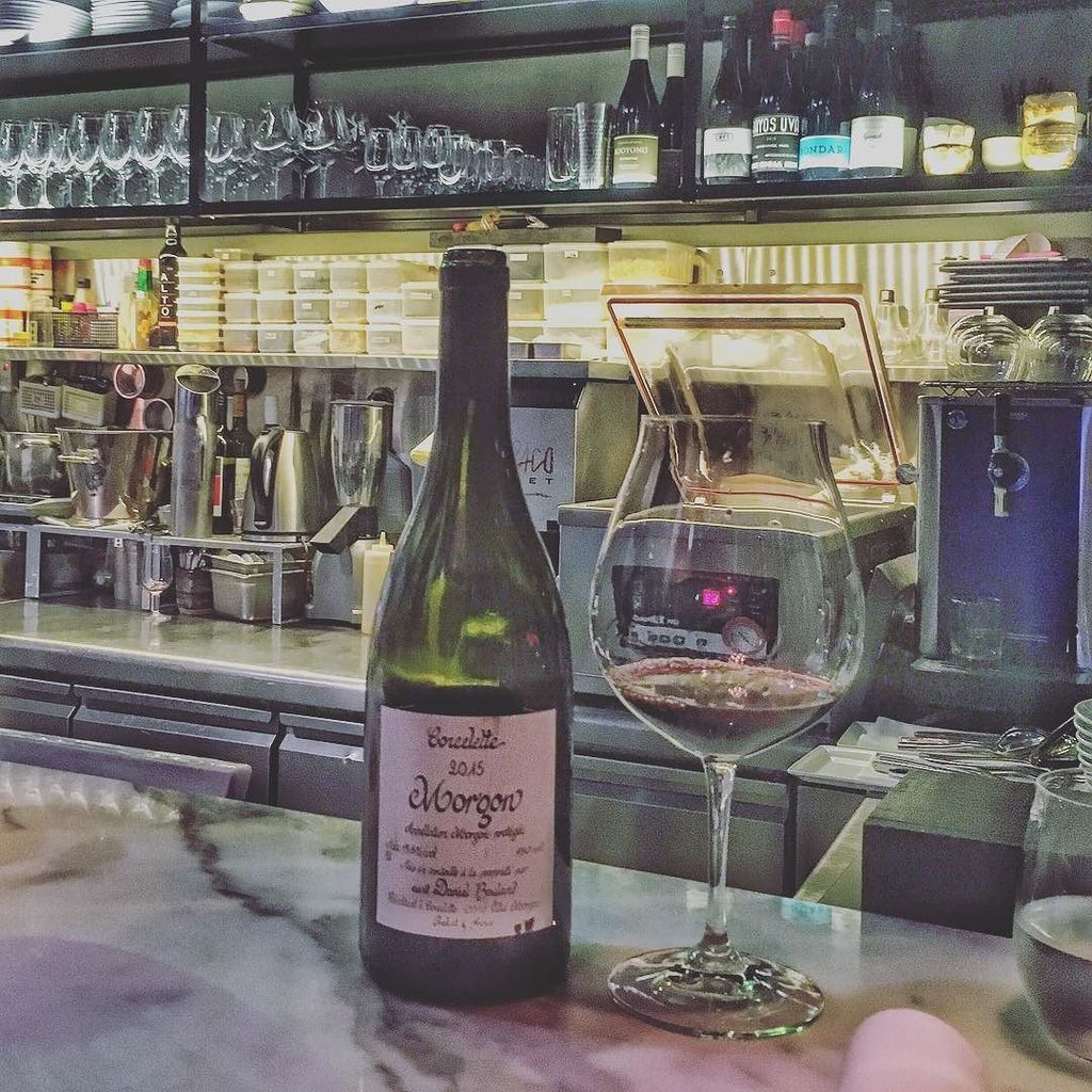 winechatty's tweet photo. A nice bottle of 2015 Daniel Bouland Corcelette Morgon Beaujolais to go with the fantastic Japanese bites @raitano… https://t.co/6wRvE59SOJ https://t.co/4rGdpVHHfI