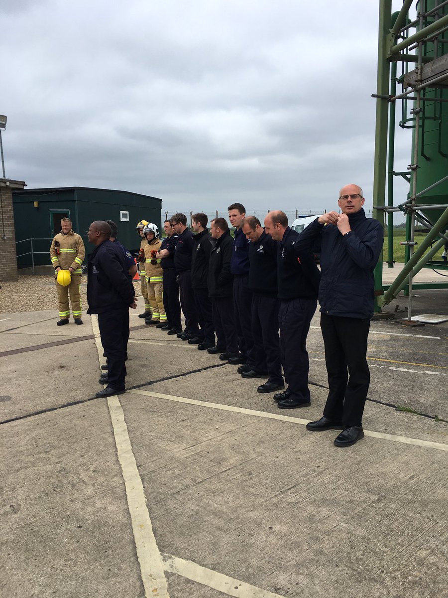 @SuffolkFire Instructors & #firefighters preparing to observe a minutes silence at Wattisham Training Centre #FireFighterMemorialDay