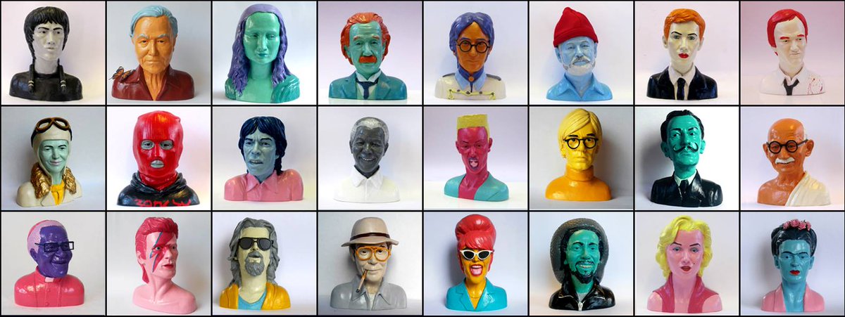 CapeTalk's tweet image. [NOW] @pjchudson speaks to sculptor, Hubert Barichievy, about his Pop Bust collection which will be at @91Loop tonight for #FirstThursdays.