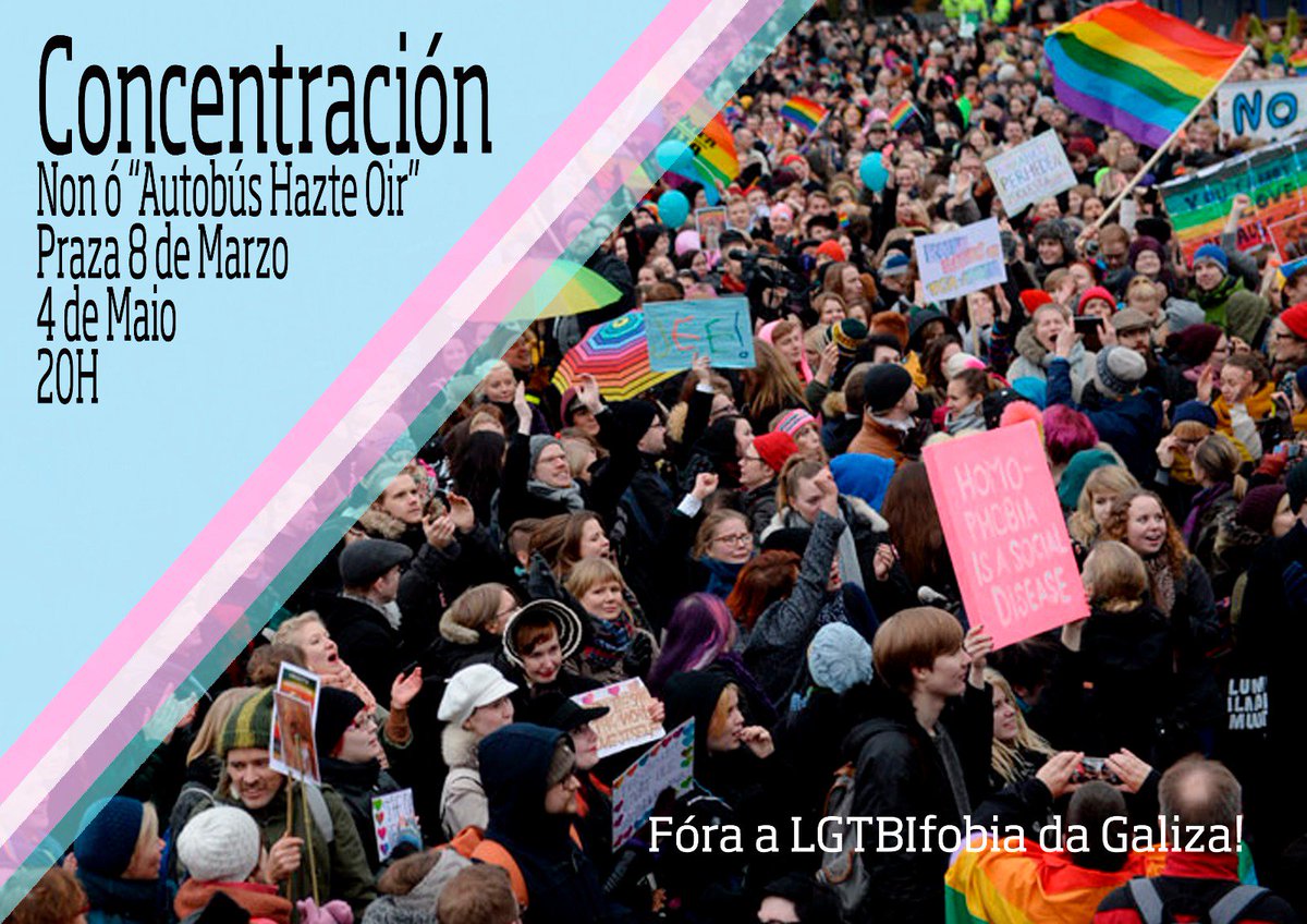 obloque's tweet photo. Concentración en réxime de autoconvocatoria contra o #BOBUS de @hazteoir, xoves 4, ás 20 h. Pz. 8 de Marzo, Compostela RT ✊👇 https://t.co/5Rcpr6tpmG
