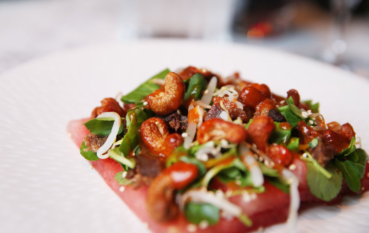 Enjoy a refreshing lunch in #YourNeighbourhood with our crispy duck &amp; watermelon salad 🍉😋