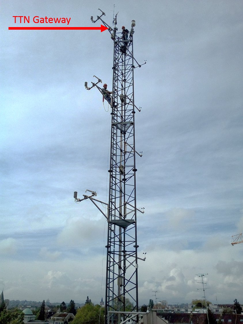 we have just mounted our 8th #LoRaWAN #ttn gateway for the area of #Basel. what a perfect location 😀