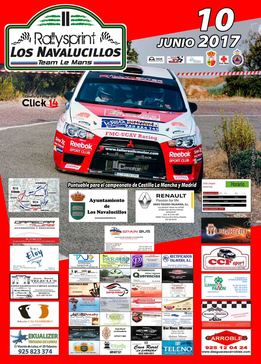 Cartel II Rs de Los Navalucillos con anunciantes, sin su ayuda sería imposible, gracias a todos #TeamLeMans