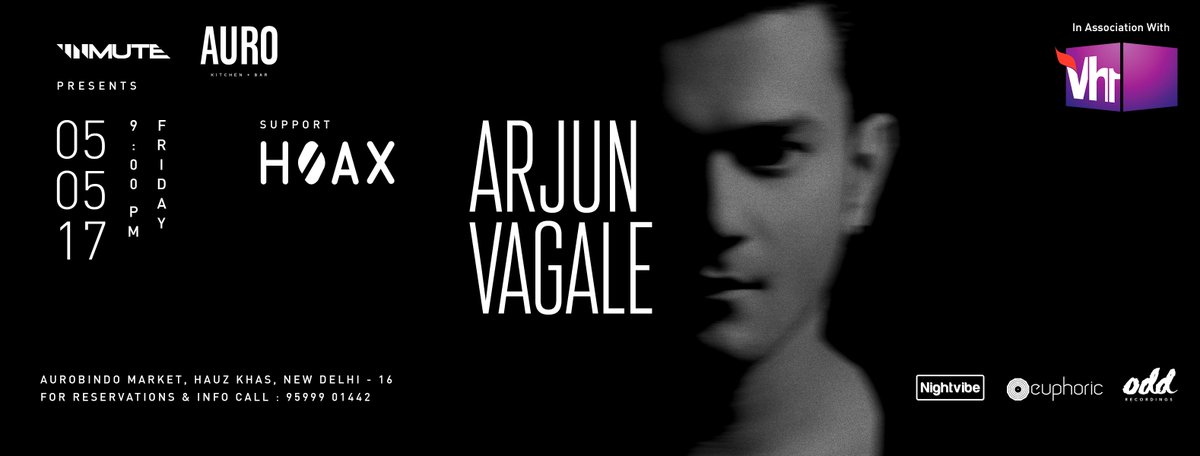 Curating a special night this Friday at Auro with the boss <a href="/ArjunVagale/">Λrjun Vagale</a>. Opening set by Hoax aka <a href="/Bhallanator/">Akshay Bhalla</a>!

<a href="/UnMute/">UnMute</a> @Vh1India #Techno