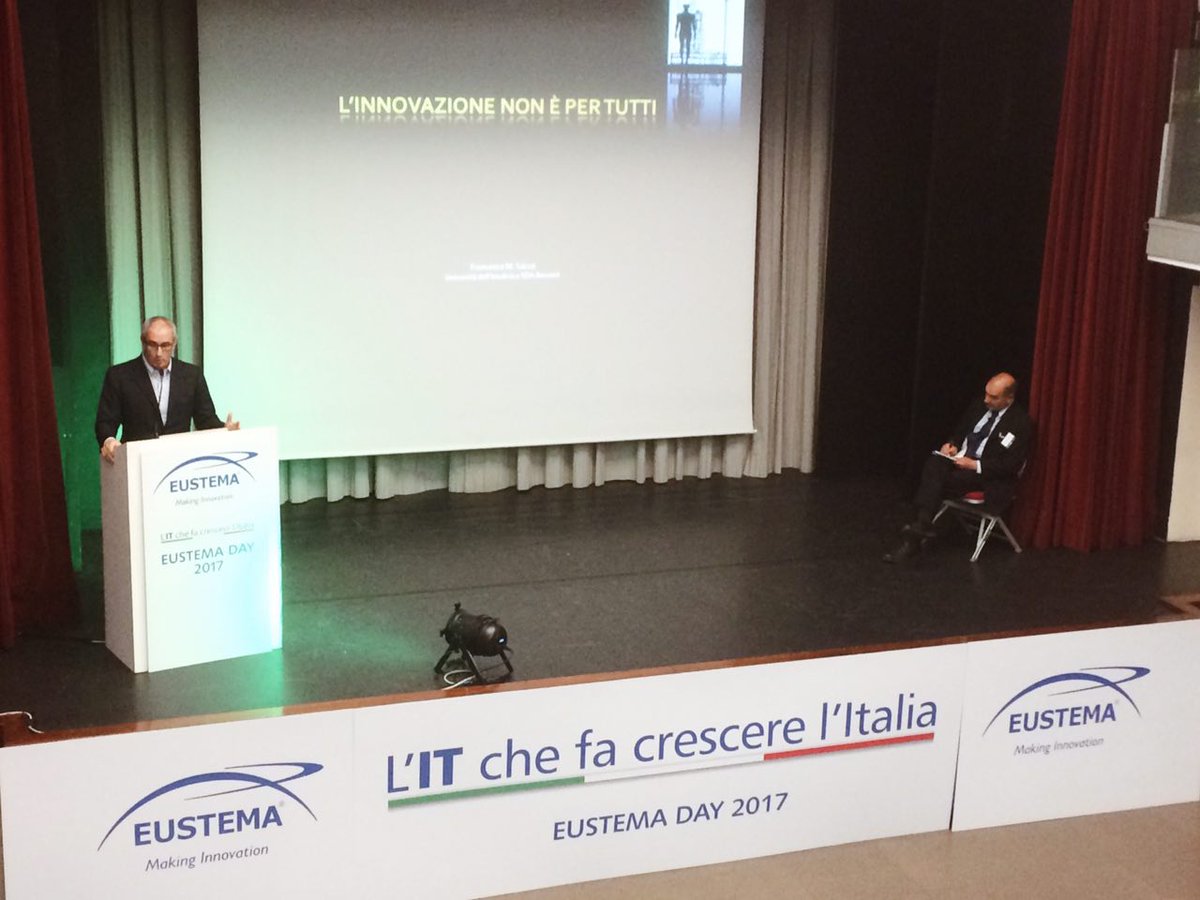 Sacco: «Dobbiamo fare sistema tra pubblico e privato. La competizione è economica, va affrontata come una guerra» #EustemaDay17 #innovazione