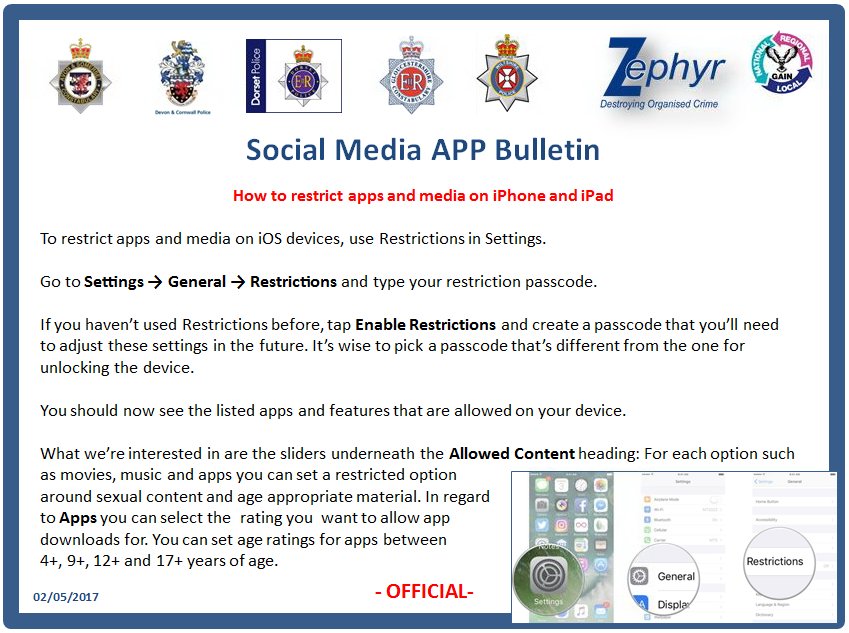 Does ur child use ur iPhone/iPad? 
You can restrict the apps and media that can be used by following this advice #beaware #parentalcontrol