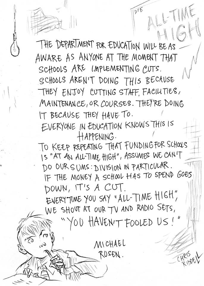 bigfootarts's tweet image. A wise man once said... @MichaelRosenYes #wisewords #willtheylisten #stopthecuts
