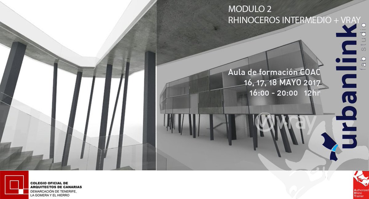 urbanlinkFS's tweet image. Seguimos con los cursos de #Rhinoceros + #Vray presentaciones #3D #Tenerife #arquitectura
16,17,18 Mayo
Info en: goo.gl/iN9Z2x