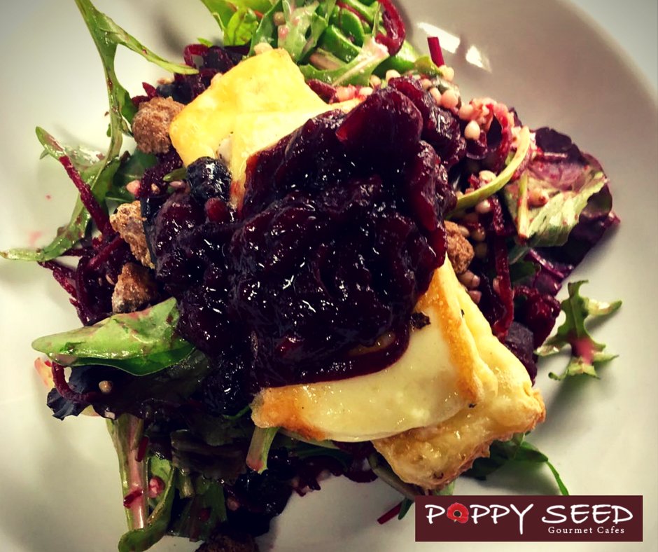 PoppySeedCoffee's tweet photo. Hello #salad days! Baked brie &amp; warm cranberry sauce served on buckwheat, pickled beetroot, candied almonds &amp; baby greens. #PoppySeedGalway https://t.co/aFTw2FerRP