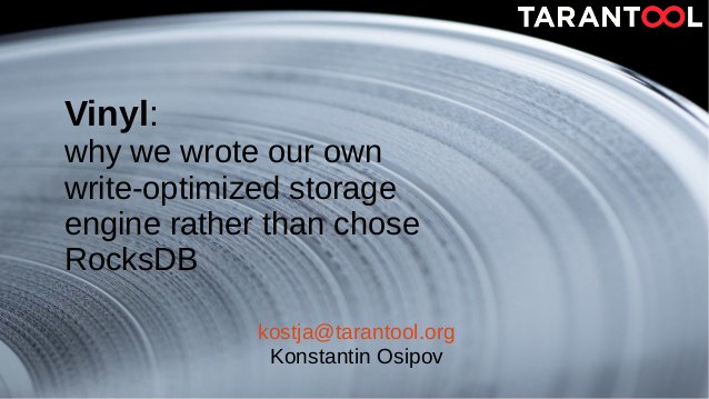 Why did we write our own write-optimized storage engine rather than chose RocksDB? slideshare.net/KonstantinOsip…