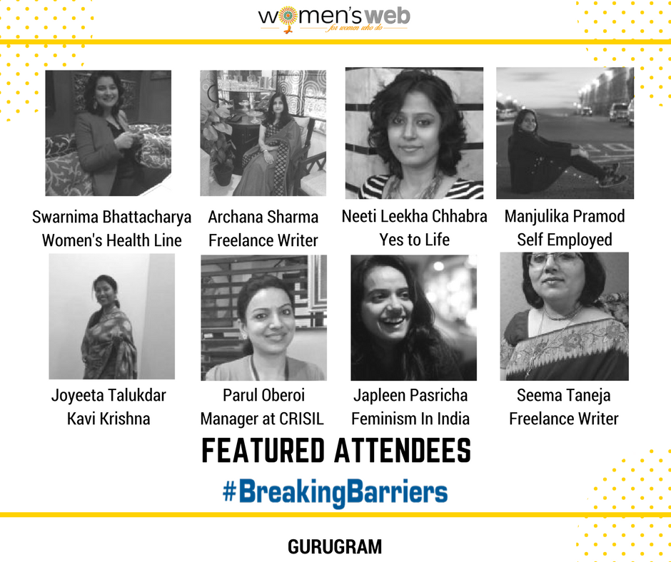 womensweb's tweet photo. #FeaturedAttendees at #BreakingBarriers Gurugram. This Saturday, 6th May. Join us. An inspiring day is guaranteed. https://t.co/19tkNu6Vqa https://t.co/zJ6XkQfwpV