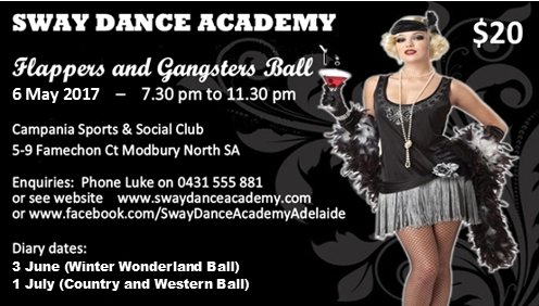 SWAYDanceAcad's tweet image. This Saturday (6 May) is our Gangsters and Flappers Ball. Should be a great night.