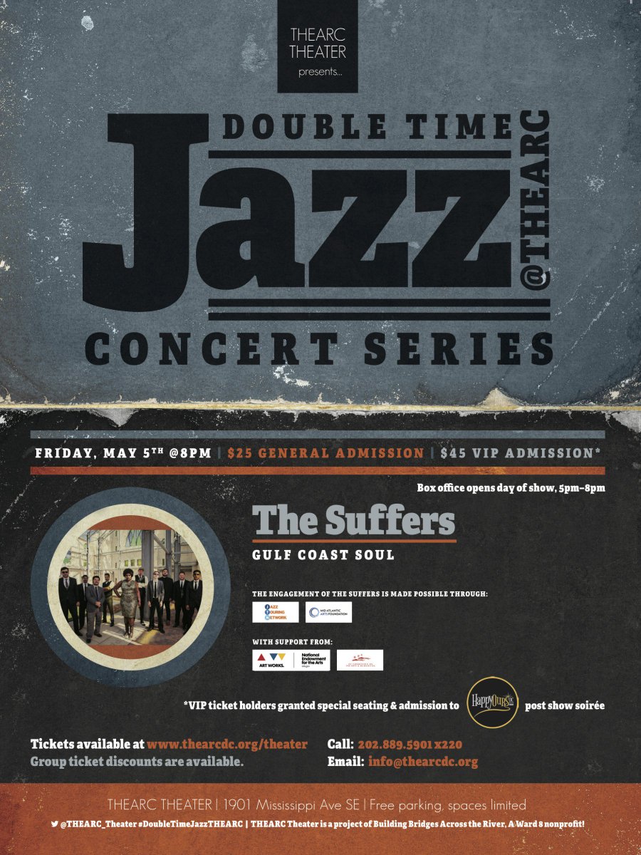 .<a href="/BYT/">Brightest Young Things</a> ICYMI <a href="/TheSuffers/">The Suffers</a> will be performing this Fri, May 5th at <a href="/THEARC_Theater/">THEARC Theater</a> as part of the 7th annual Double Time Jazz series!