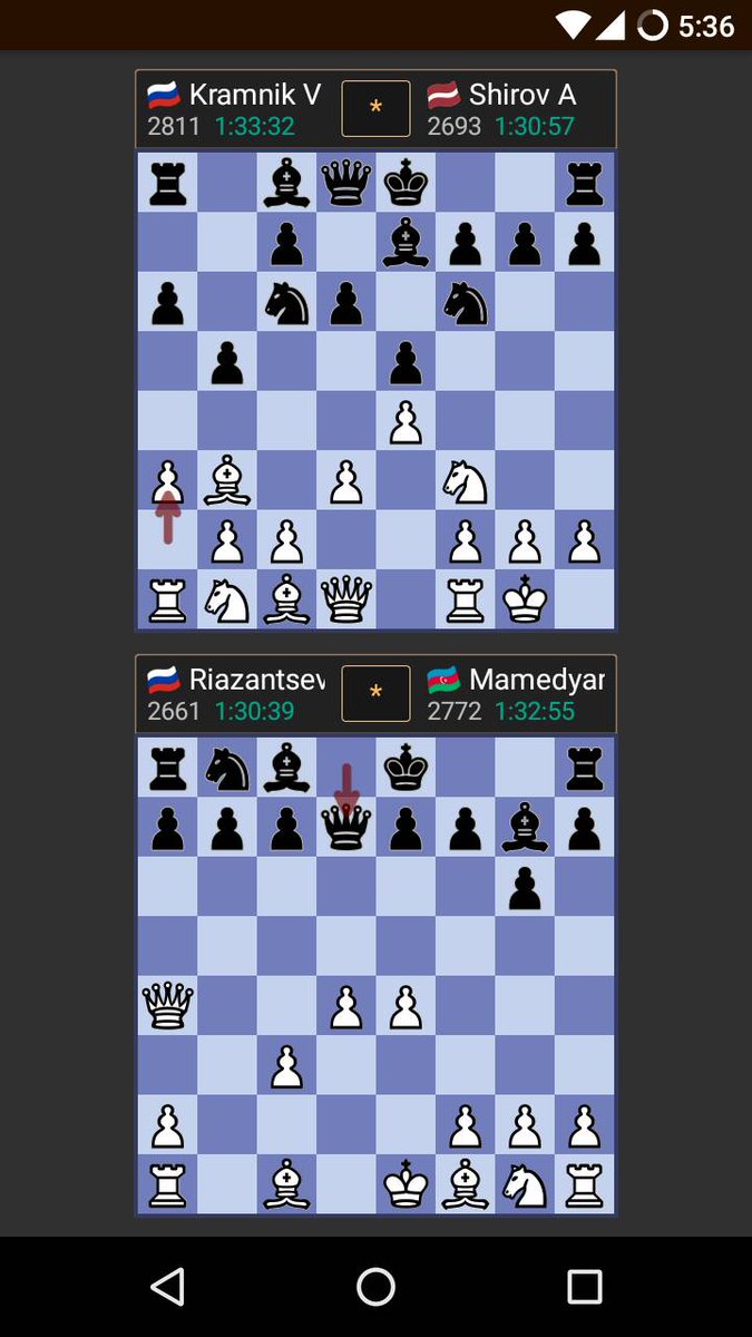 FollowChessApp's tweet image. #ShamkirChess2017 champion Mamedyarov and other top players Kramnik Shirov Giri.. playing in the Russian Premier Team Chess. #FollowChess
