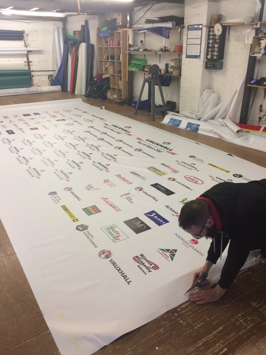 Final touches being done to the @northwest200 #Podium Backdrop! We are so close to the #NW200 #RaceWeek #WhereLegendsAreMade #NoWhereLikeIt