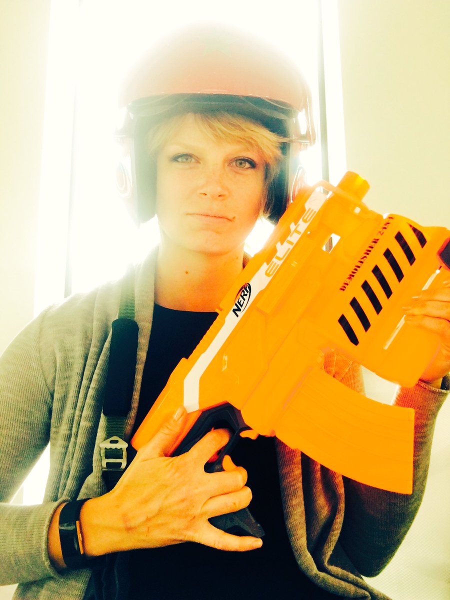GennaElvin's tweet image. I am massive advocate for work place safety... that&apos;s why I always wear my #fighterjet helmet for #nerf gun battles 😂in the #tadaweb office