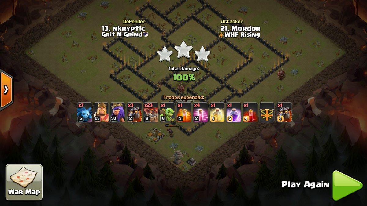 Gotta love attack diversity at th9 huge shoutout the the guys at gritngrind for challenging me to witch slap their base #dontmesswithmordor
