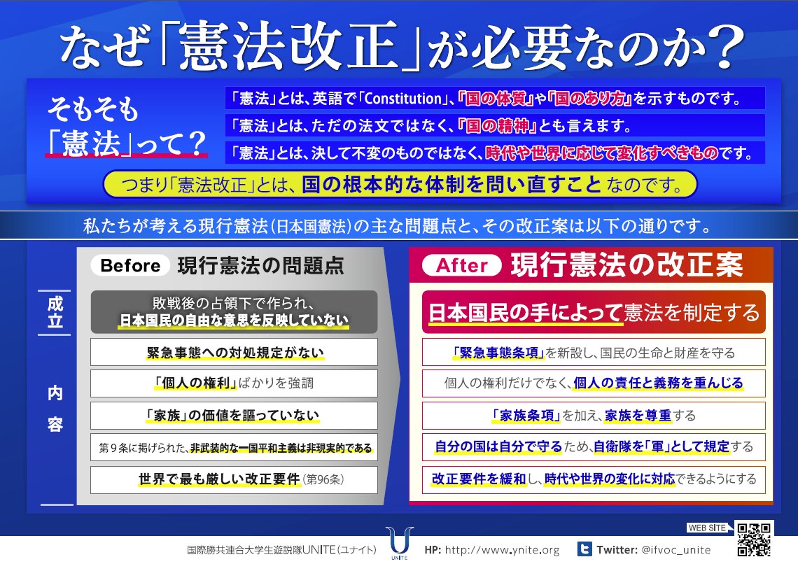 勝共 Unite ユナイト On Twitter 昨年公開した 憲法改正 に関するチラシの第2弾です Https T Co Kmcmjk5sle 改憲 緊急事態条項 家族条項 憲法9条 自衛隊