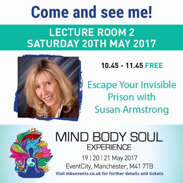 eyipuk's tweet image. Escape Your Invisible Prison! Come and see me at the Mind, Body, Soul Show in Manchester! May 19-21. Stop by and say hello!
