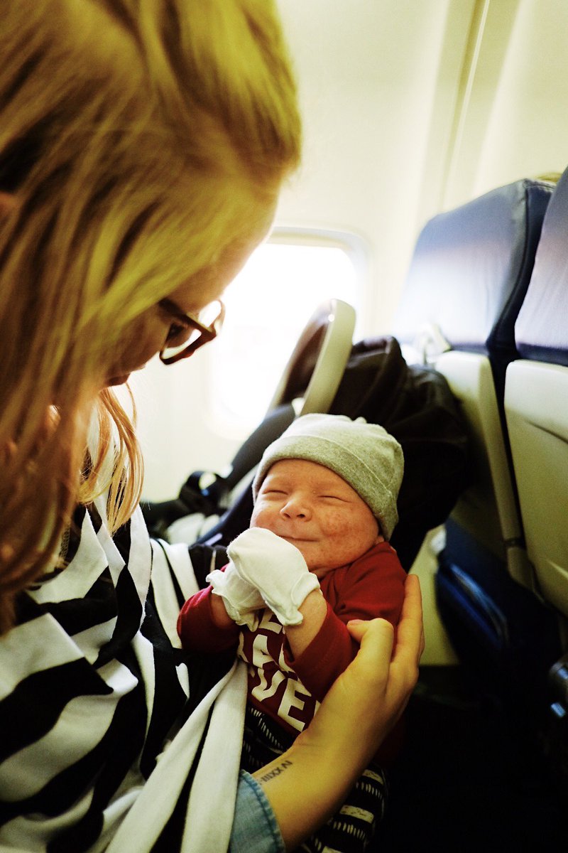 Thanks <a href="/SouthwestAir/">Southwest Airlines</a> for making baby Beckett's first flight so great!