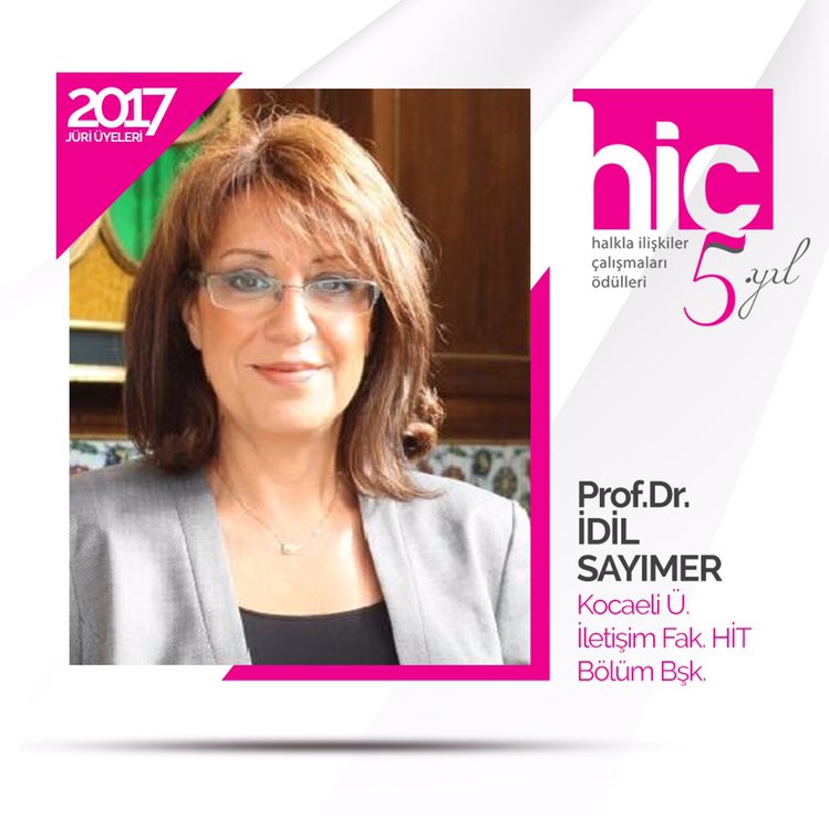 Haftasonu gercekleşecek Jüri  Toplantısı'nda yer alacak juri üyelerimizden,

Kocaeli Üni. HİT Bölümü Başkanı Prof. Dr. İdil SAYIMER