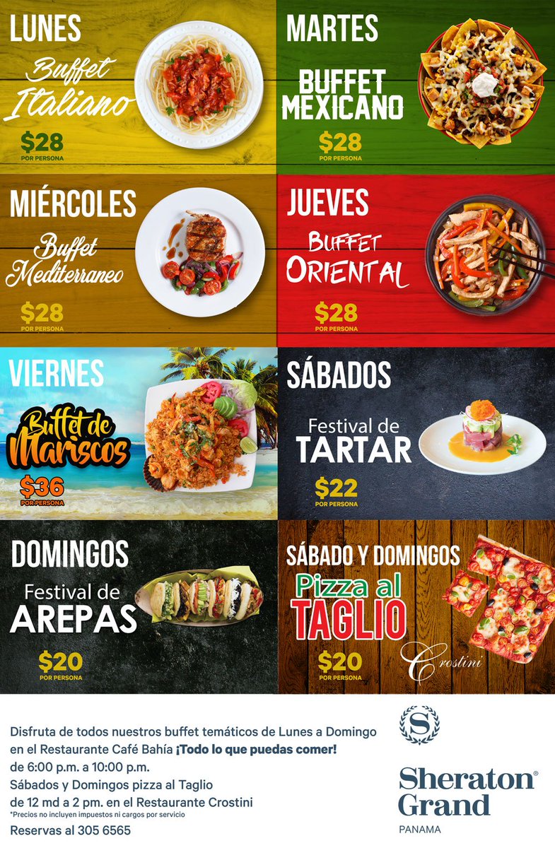 No te pierdas ninguno de nuestros buffets tematicos! Te esperamos #SheratonGrandPanama