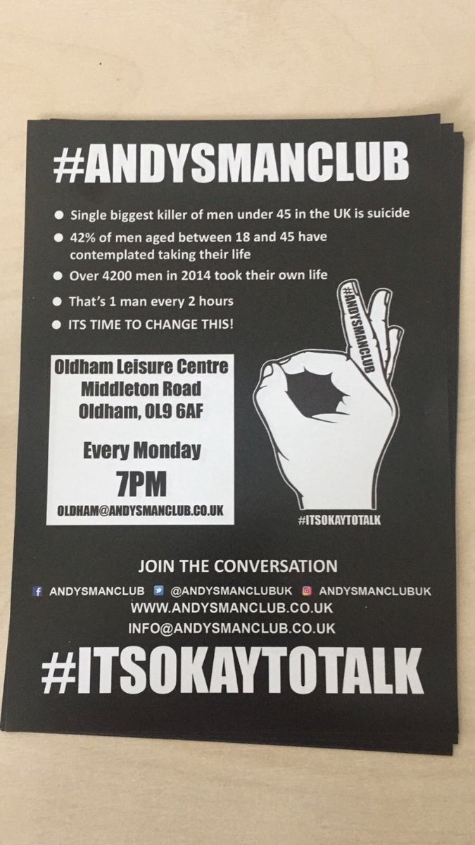 MORE BIG NEWS:

New club opening in OLDHAM! If you are from Oldham or surrounding areas please do come along or share!

#ITSOKAYTOTALK 👌🏼❤️