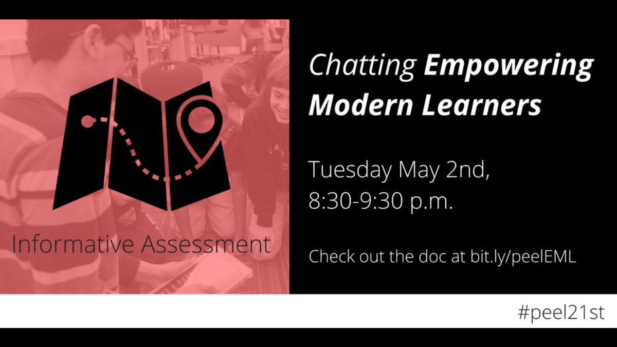 Hey #peel21st! Join us for our Twitter chat tonight, May 2, from 8:30-9:30. Informative assessment. #icpeel #assesspeel #PeelABC #peelEML