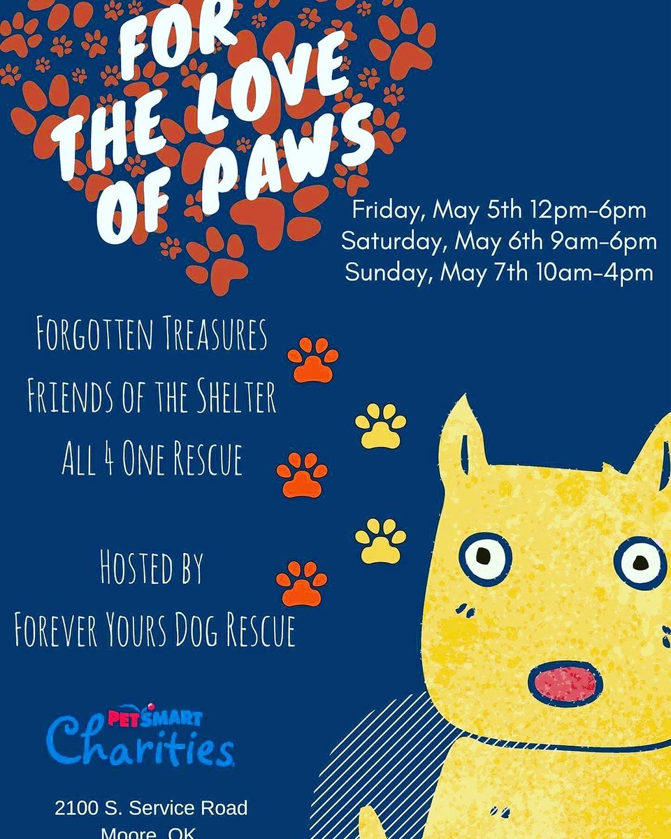FTAnimalRescue's tweet photo. This coming weekend! Come see us! #adopt #furever #rescue #dogs #cats #Petsmart #nationaladoptionweekend #Moore #Oklahoma #OKC #405 https://t.co/txecKNEw1H