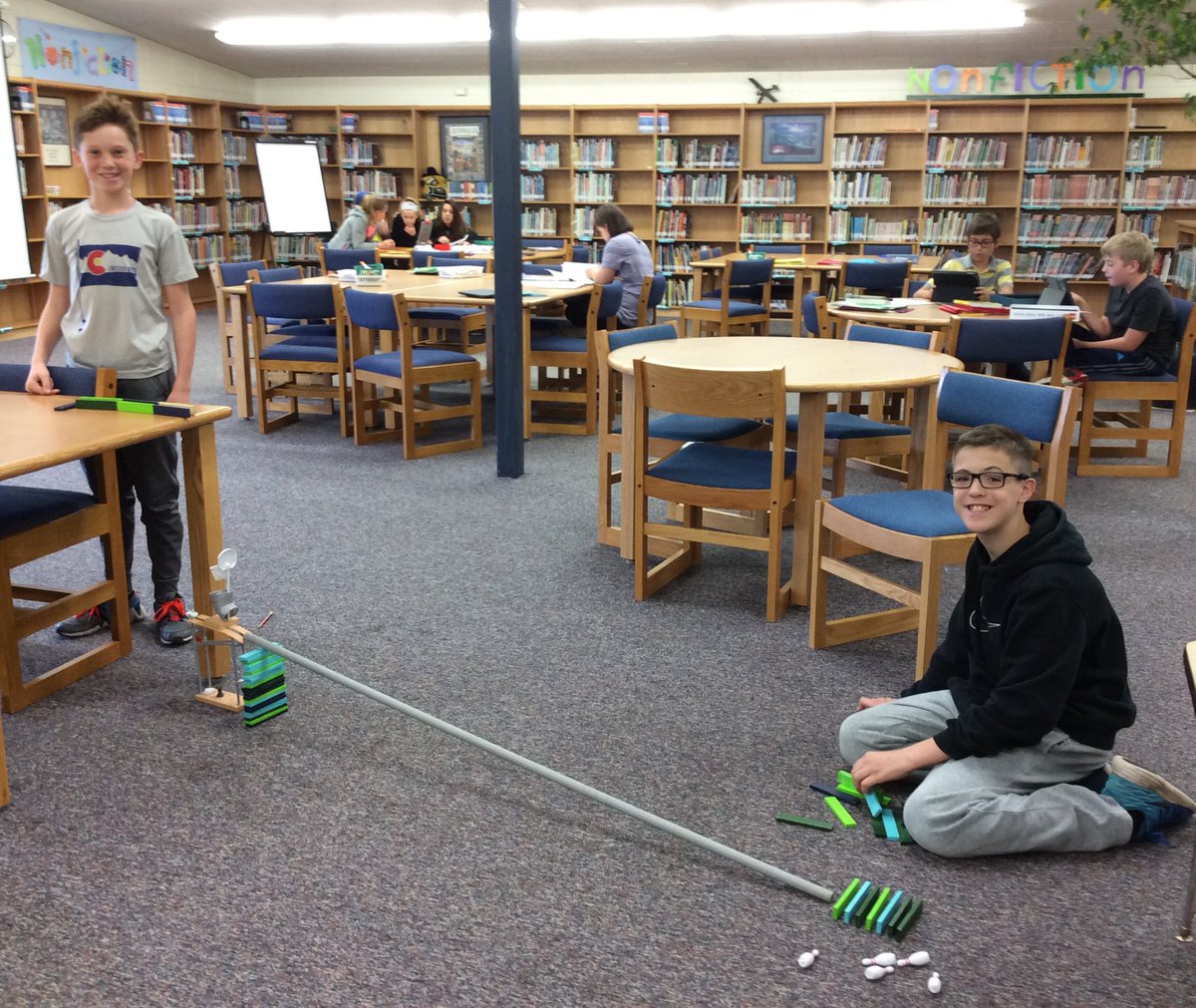 kssuzanne's tweet photo. Building Rube Goldberg machines! #Brookwoodpride #OurSMSDstory https://t.co/bzdqb1TAWU