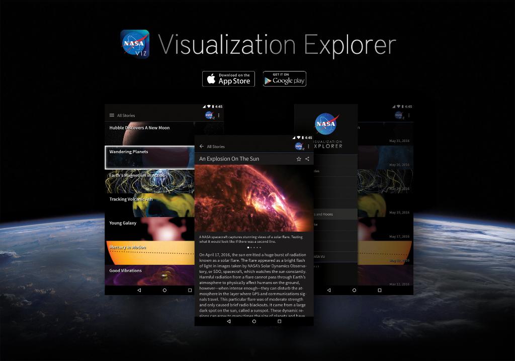 NASA's tweet image. Our Visualization Explorer App is now available for Android &amp;amp; features @NASAEarth  data visualizations &amp;amp; more: go.nasa.gov/2pELqmc