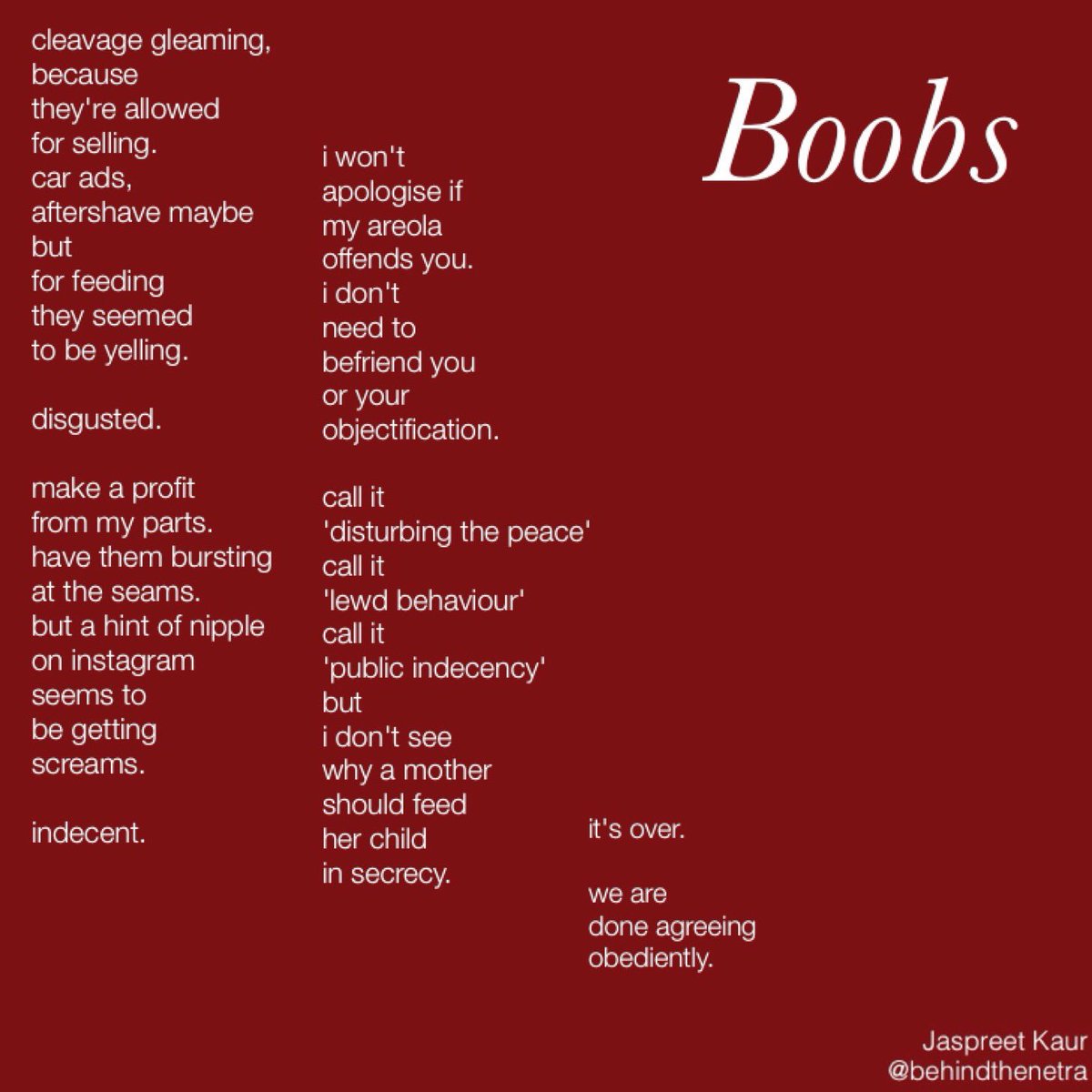 Jaspreet Kaur On Twitter Boobs • Womensbodies Boobs Feminist Poet