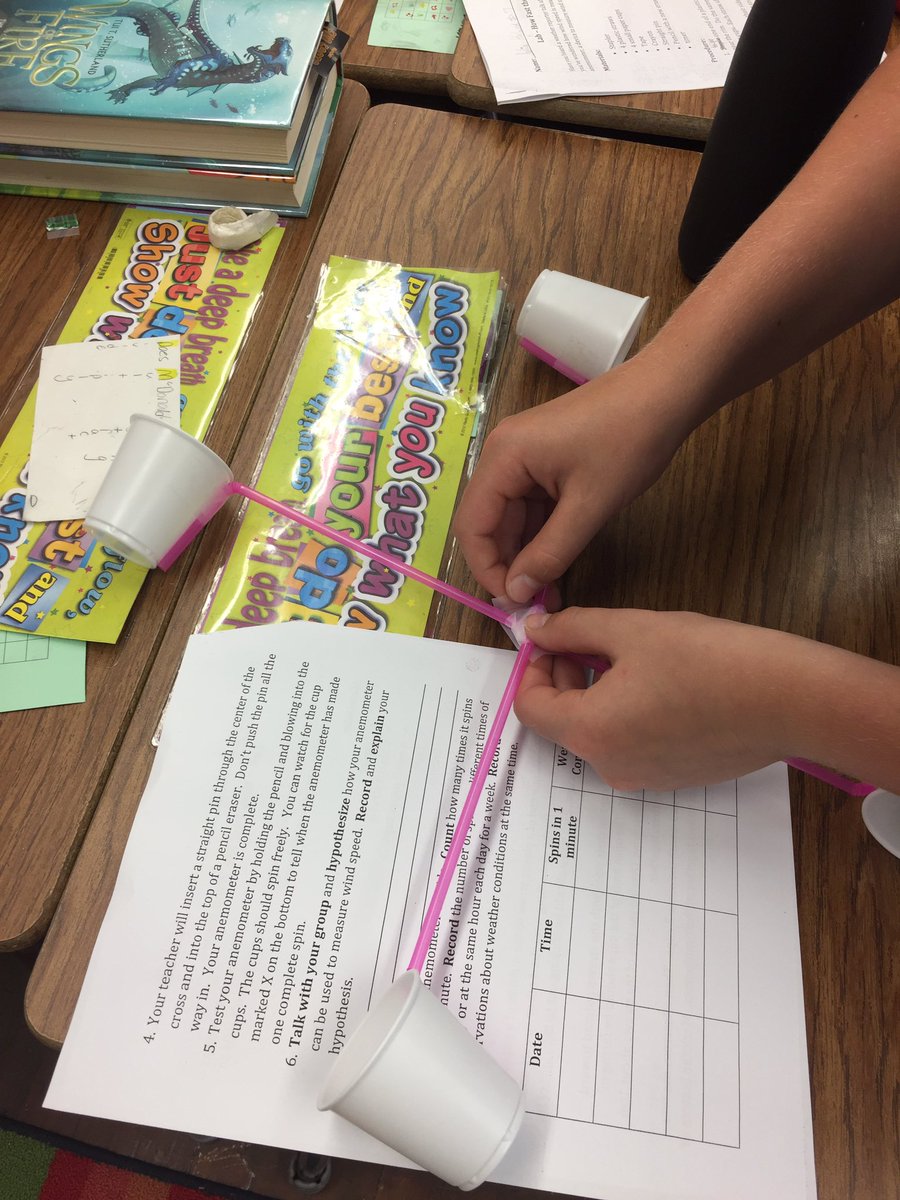 carinfrancisco's tweet image. Future meteorologists build anemometers to measure wind speed. #maketolearn @WanamassaElem