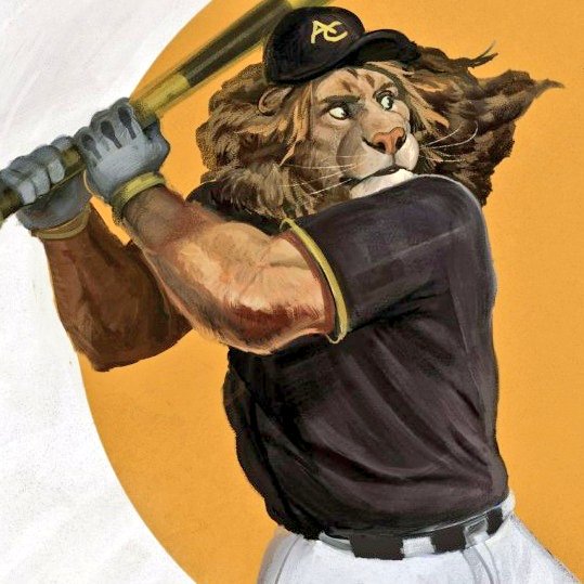 A Lion Baseball Player. #illustration