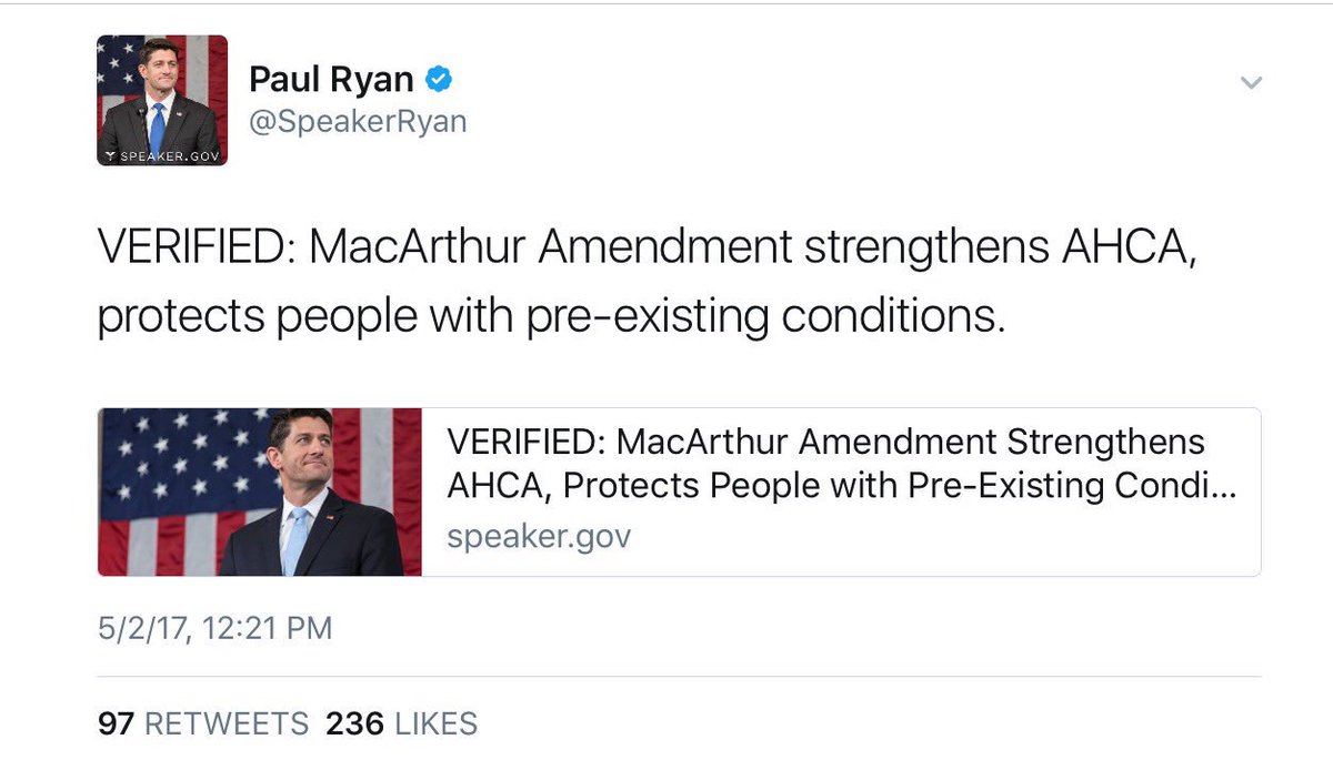 SteveRattner's tweet image. Under this amendment, here are est hikes in premiums for ppl w/:
Asthma: $4k
Diabetes: $5.5k
Pregnancy: $17k
Arthritis: $26k
Cancer: $140k!